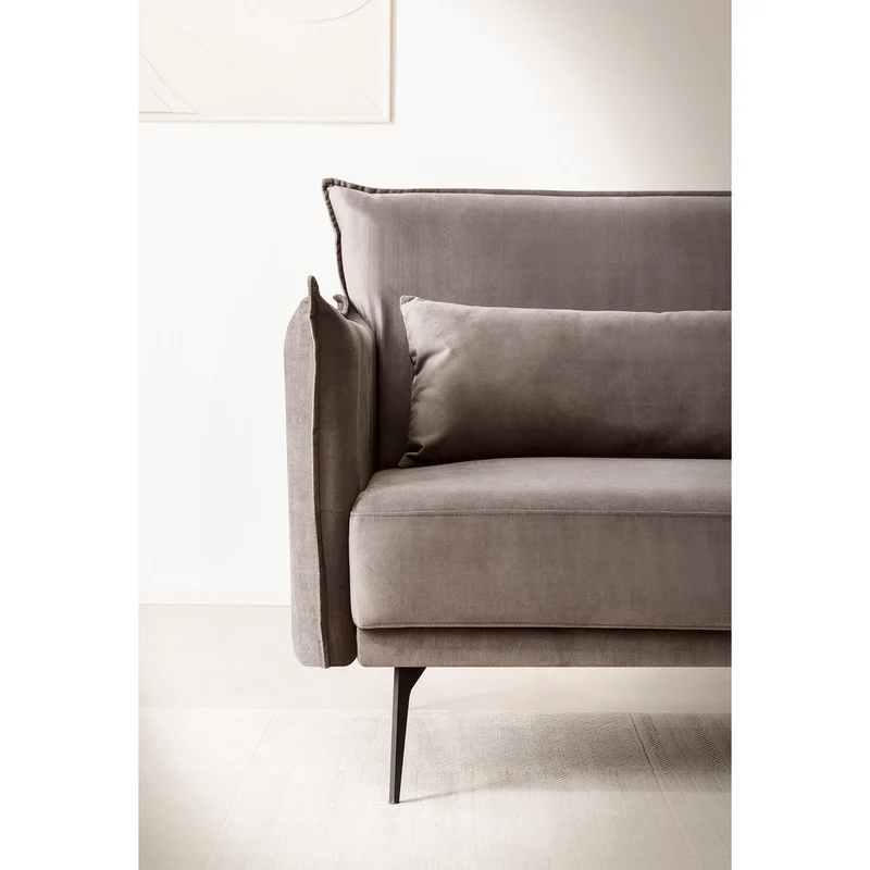 SalesFever Schlafsofa Milo – 3-Sitzer Samt Grau, Höhe ca. 88 cm