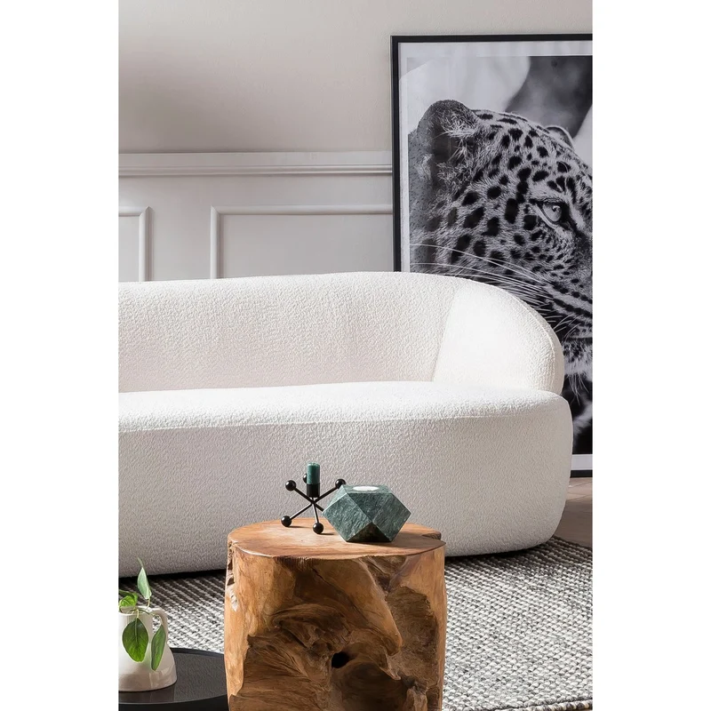 SalesFever Sofa Cocoon – 3-Sitzer Bouclé Creme, Höhe ca. 70 cm