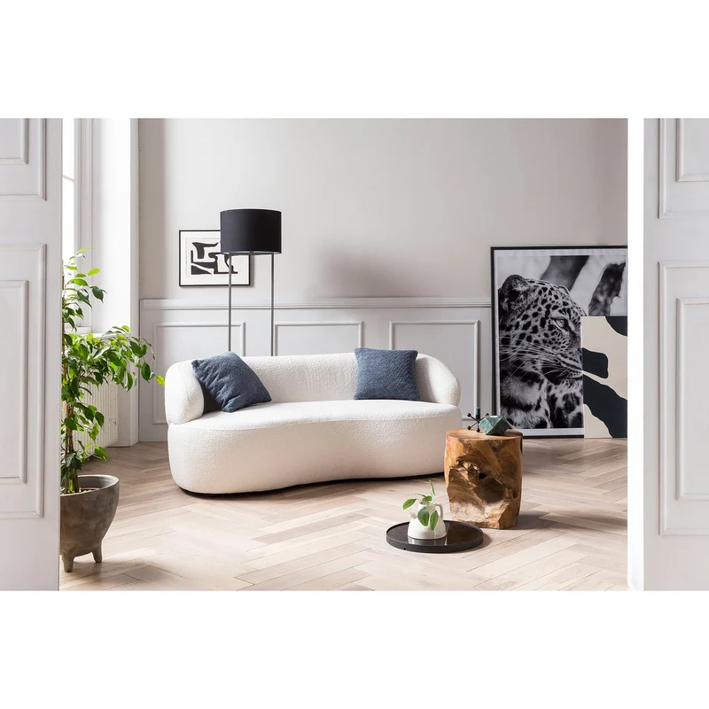 SalesFever Sofa Cocoon – 2-Sitzer Bouclé Creme, Höhe ca. 70 cm