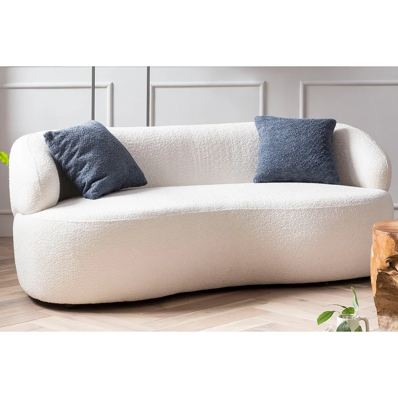 SalesFever Sofa Cocoon – 2-Sitzer Bouclé Creme, Höhe ca. 70 cm