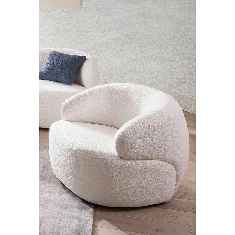 SalesFever Sessel Cocoon – Bouclé Creme, Höhe ca. 69 cm