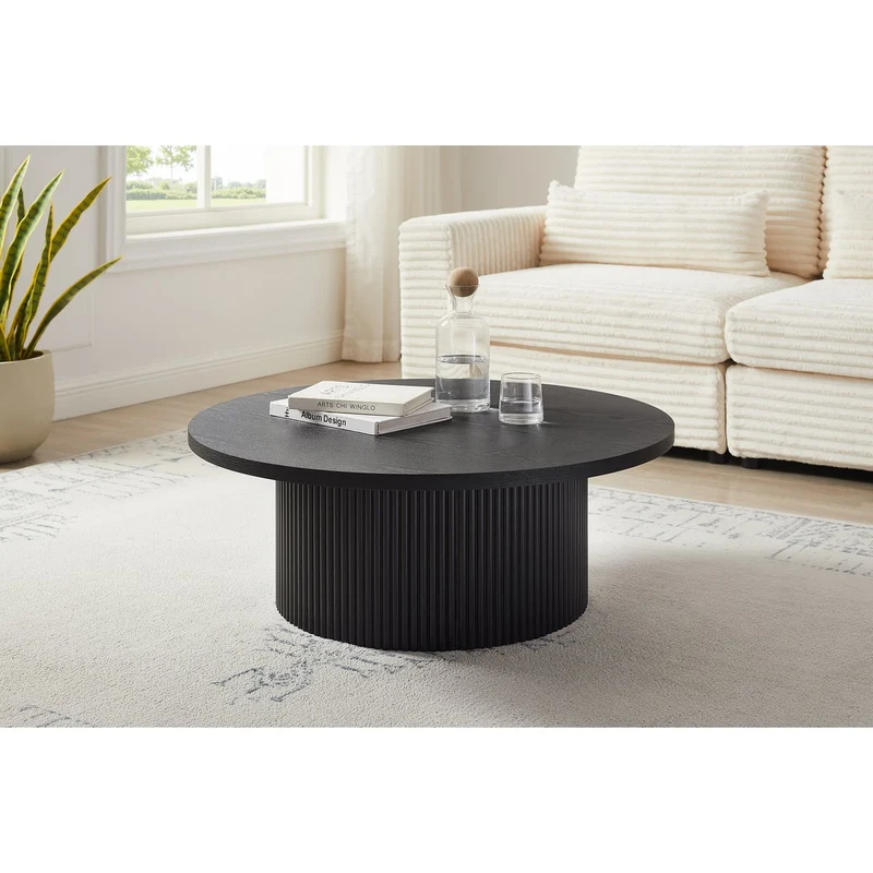 SalesFever Couchtisch Noir – Schwarz Ø 85 cm