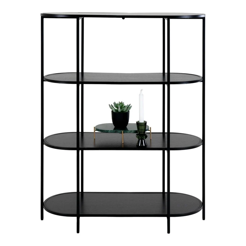 House Nordic Regal Vita – schwarzer Stahl, 85 × 36 × 111 cm