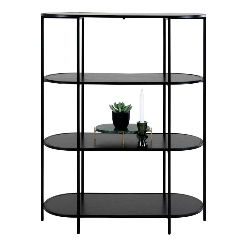 House Nordic Regal Vita – schwarzer Stahl, 85 × 36 × 111 cm
