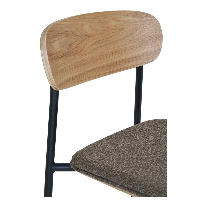 House Nordic Barstuhl Estepona – Natur/Braun/Schwarz, Stahl, Polyester, Sperrholz, 49 × 42,5 × 95 cm, 2er-Set