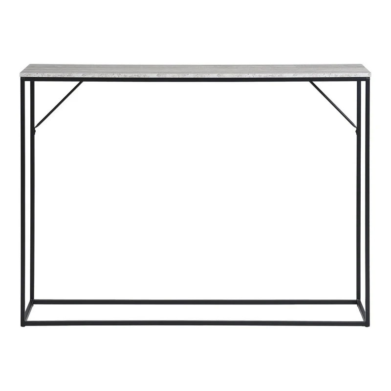 House Nordic Konsolentisch Vita – Travertin-Optik, schwarz, 110 × 26 × 80 cm