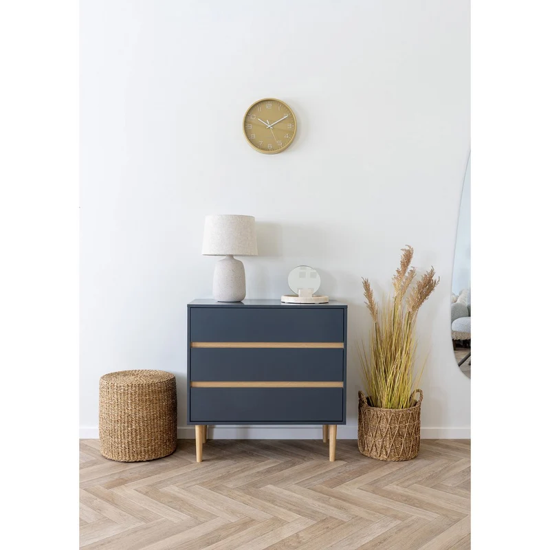 House Nordic Tischspiegel – Beige, Glas, Travertin, Ø 18 × 18 cm