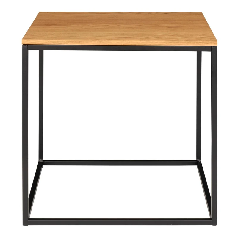 House Nordic Beistelltisch Vita – Eichenoptik, schwarz, 45 × 45 × 45 cm