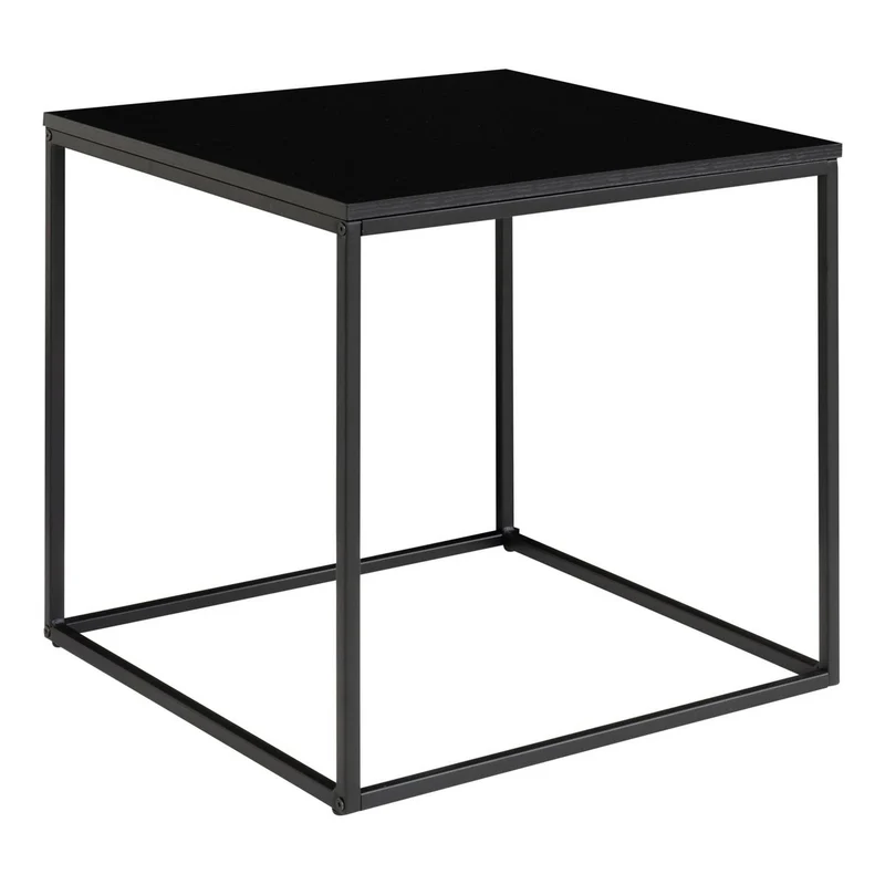 House Nordic Beistelltisch Vita – Stahl, Spanplatte, Melaminfolie, Schwarz, 45 × 45 × 45 cm