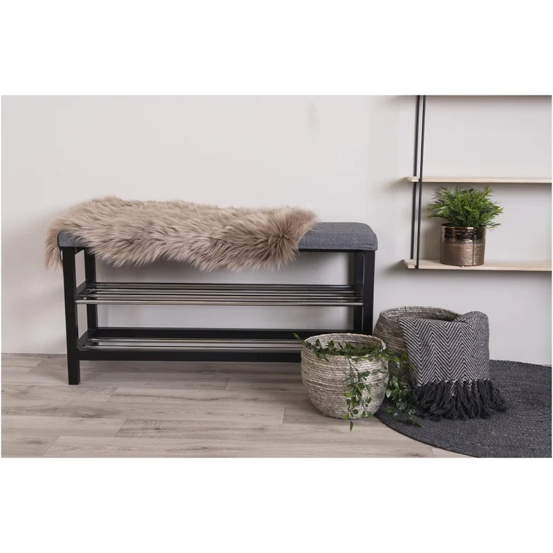 House Nordic Bank Padova – Pappel, Stahl, Polyester, Grau - 100 × 34 × 50 cm