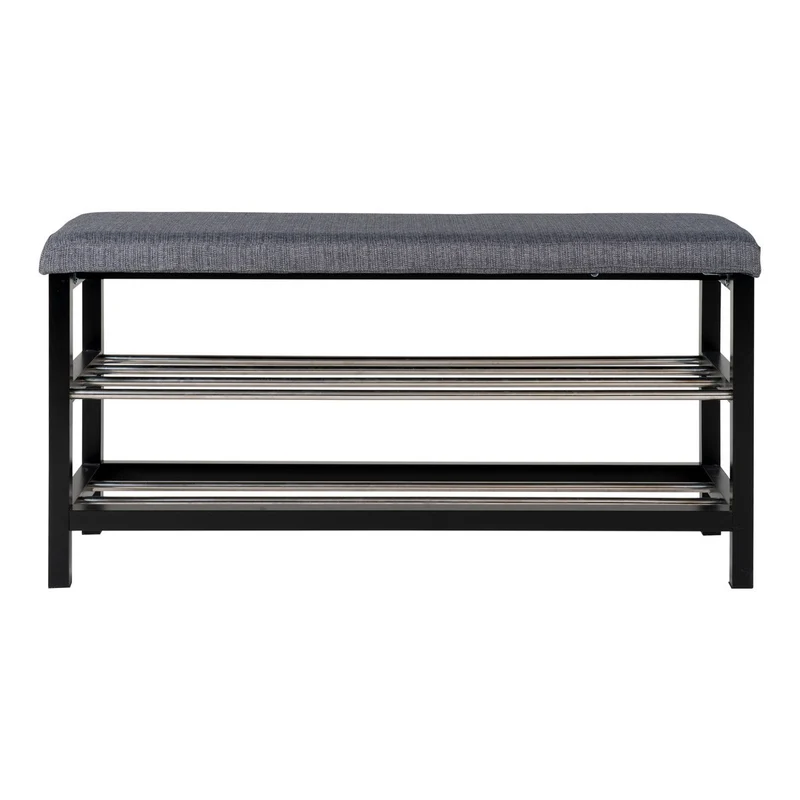 House Nordic Bank Padova – Pappel, Stahl, Polyester, Grau - 100 × 34 × 50 cm