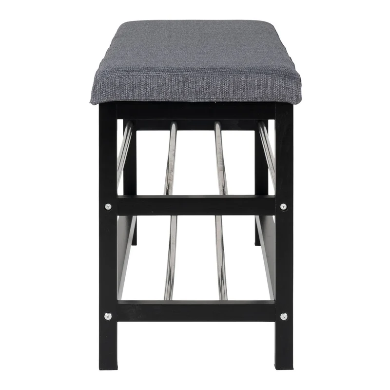 House Nordic Bank Padova – Pappel, Stahl, Polyester, Grau - 100 × 34 × 50 cm