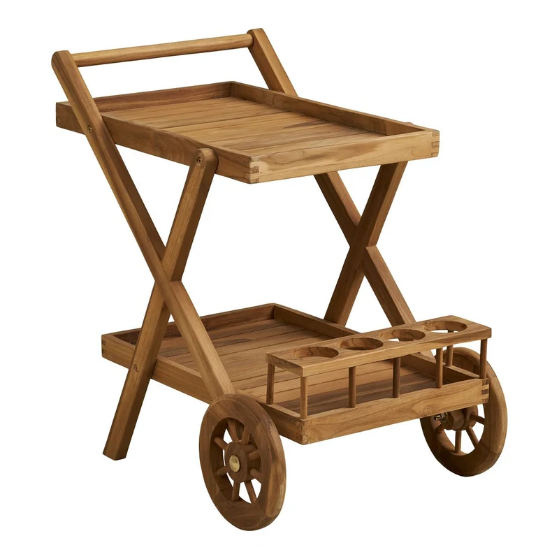 House Nordic Pasaku Teewagen – Teak, natur, 86 × 50 × 81 cm