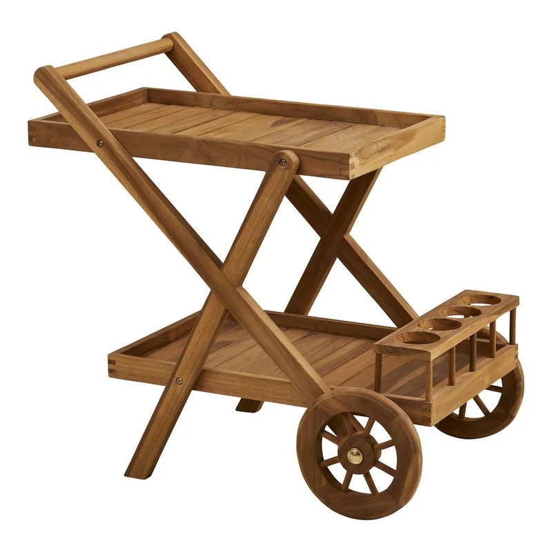 House Nordic Pasaku Teewagen – Teak, natur, 86 × 50 × 81 cm