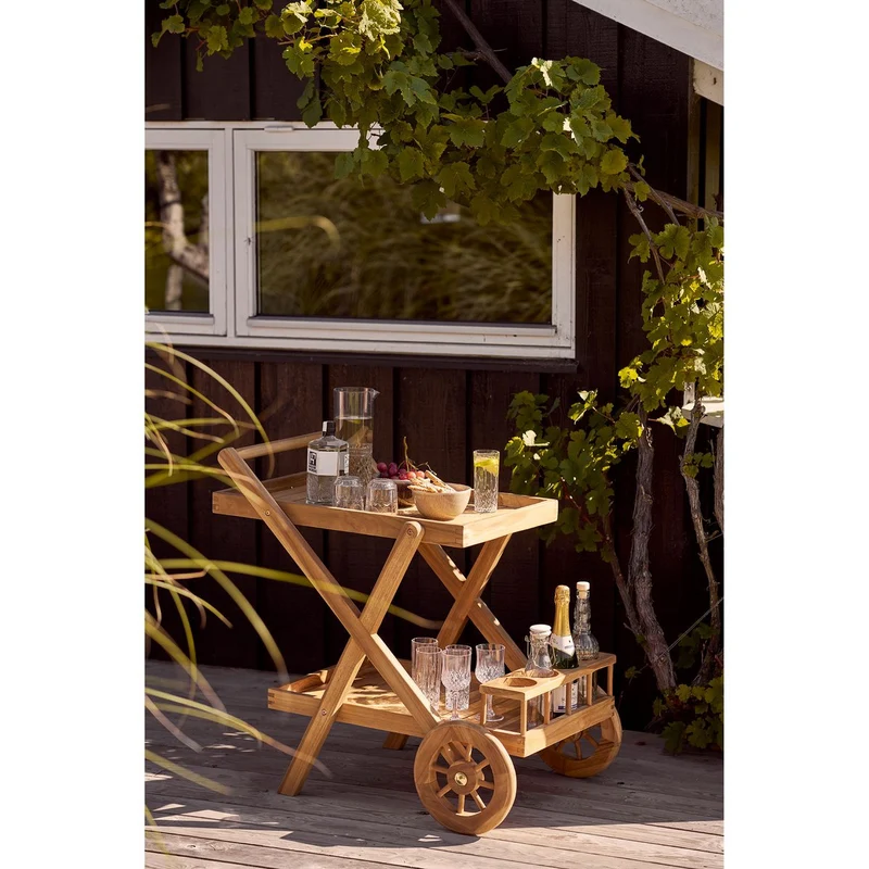 House Nordic Pasaku Teewagen – Teak, natur, 86 × 50 × 81 cm