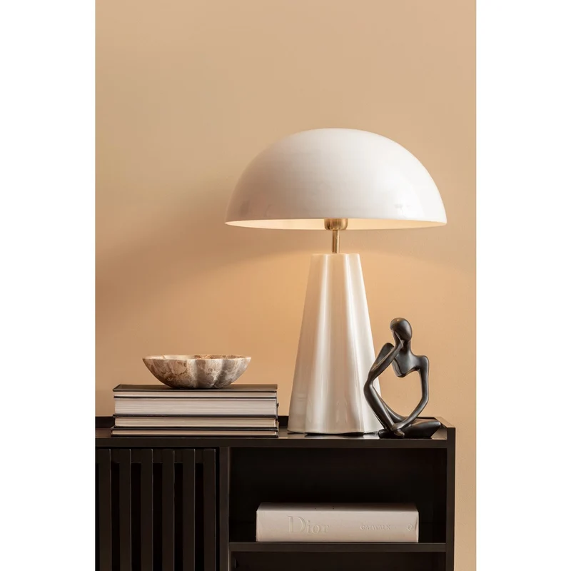 Leitmotiv Tischleuchte Amplio XL – Weiß, Eisen, Ø ca. 40 cm, Höhe ca. 55 cm