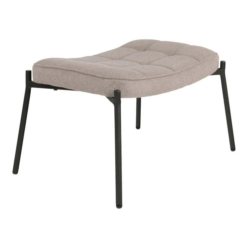 House Nordic Glasgow Fußstütze – Stein, Polyester/Kiefernholz/Stahl, 41 × 61 × 36 cm