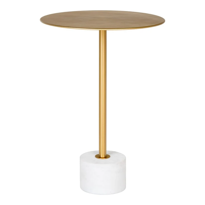 House Nordic Beistelltisch Lecco – aus Messing und Marmor Ø 41 × 58 cm