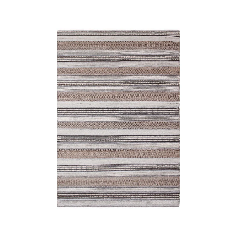 House Nordic Teppich Morena – Jute, Wolle & Baumwolle, Natur/Grau, 160 × 230 cm