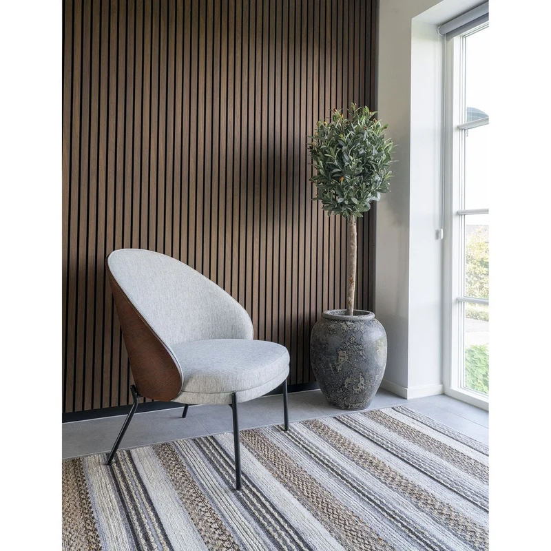 House Nordic Teppich Morena – Jute, Wolle & Baumwolle, Natur/Grau, 160 × 230 cm