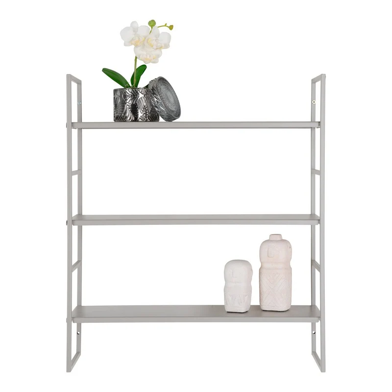 House Nordic Regal Beja – Stahl in kühlem Grau, 48 × 17 × 55 cm
