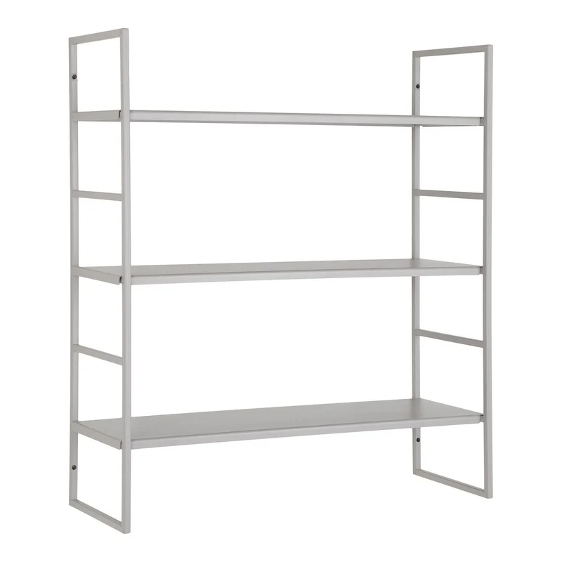 House Nordic Regal Beja – Stahl in kühlem Grau, 48 × 17 × 55 cm