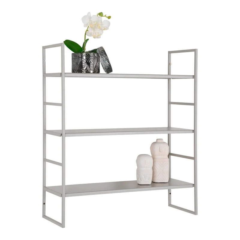 House Nordic Regal Beja – Stahl in kühlem Grau, 48 × 17 × 55 cm