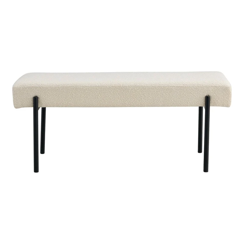 House Nordic Bank Swindon – Weißes Bouclé, 100 × 36 × 42,5 cm