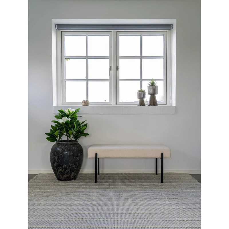 House Nordic Bank Swindon – Weißes Bouclé, 100 × 36 × 42,5 cm