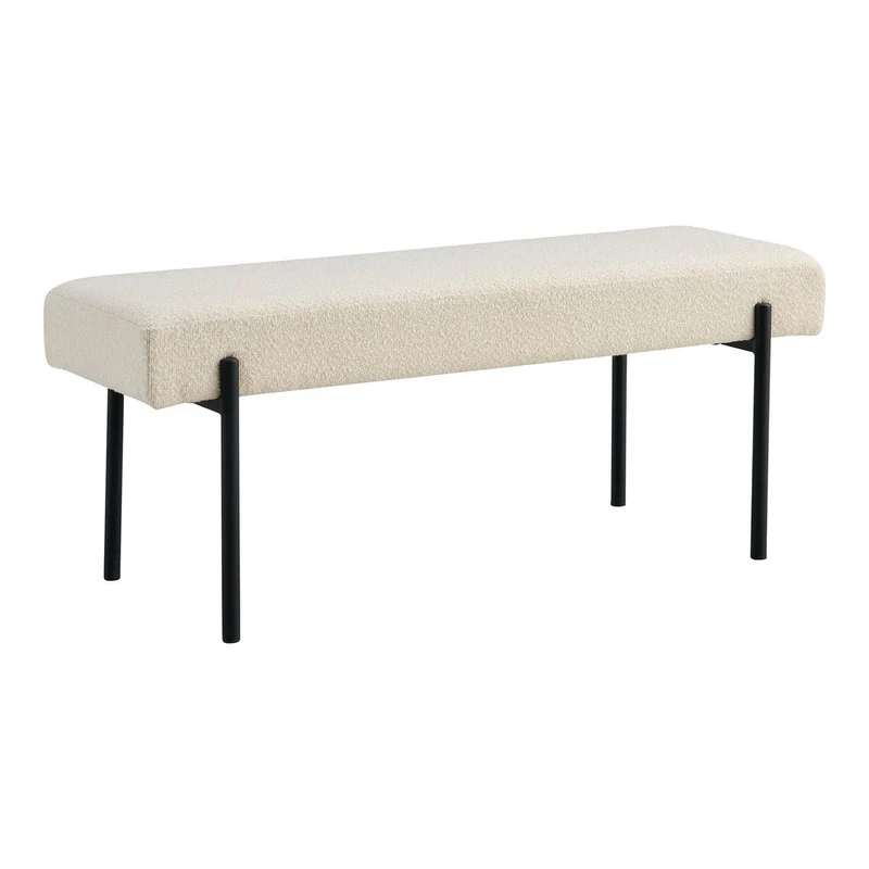 House Nordic Bank Swindon – Weißes Bouclé, 100 × 36 × 42,5 cm