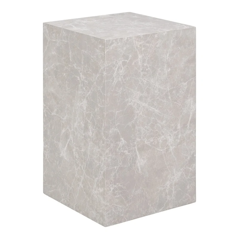 House Nordic Beistelltisch Prague – Marmoroptik in Beige, 30 × 30 × 50 cm