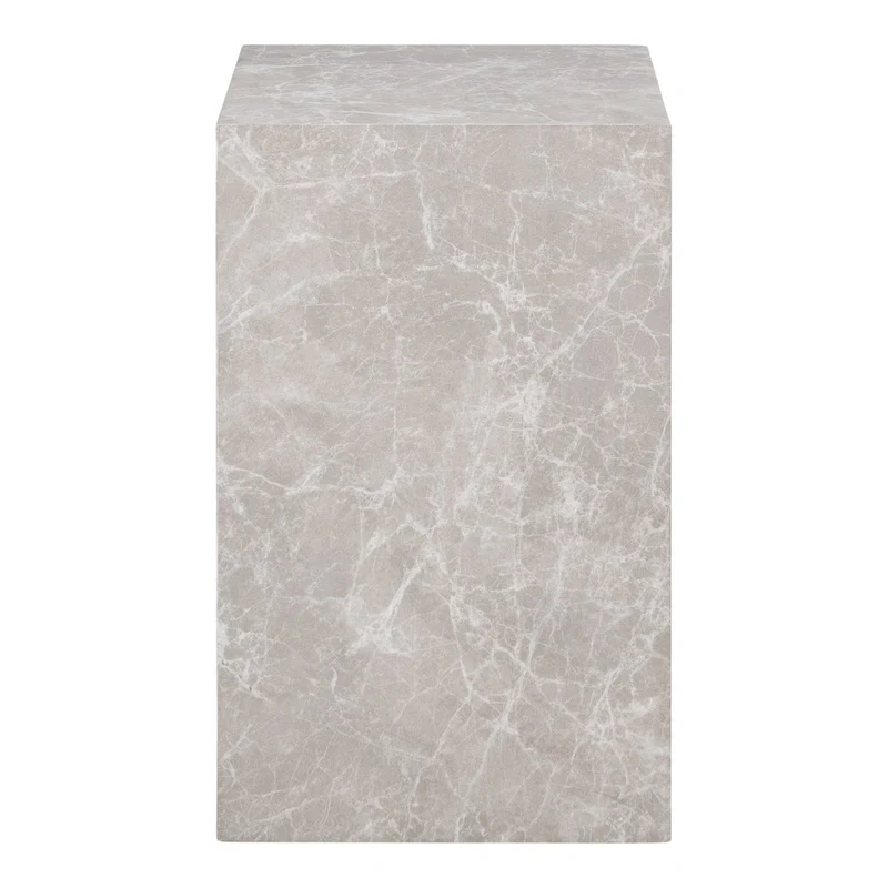 House Nordic Beistelltisch Prague – Marmoroptik in Beige, 30 × 30 × 50 cm