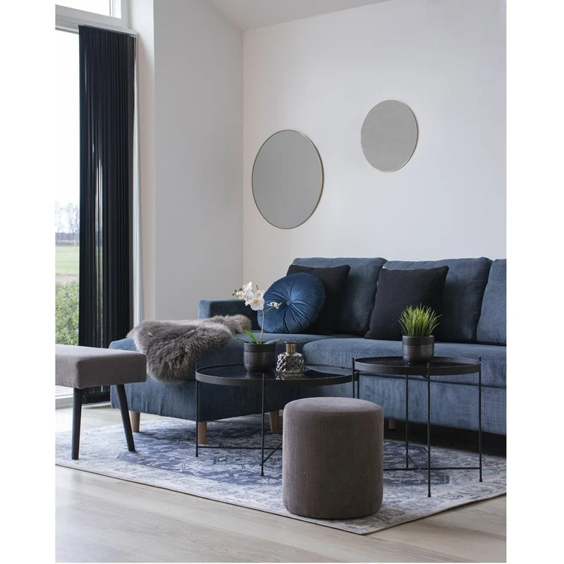House Nordic Spiegel Jersey – Stahlrahmen in Messingoptik, Ø 40 cm