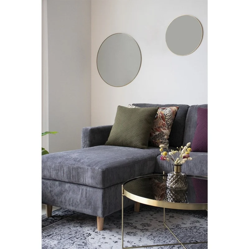 House Nordic Spiegel Jersey – Stahlrahmen in Messingoptik, Ø 40 cm