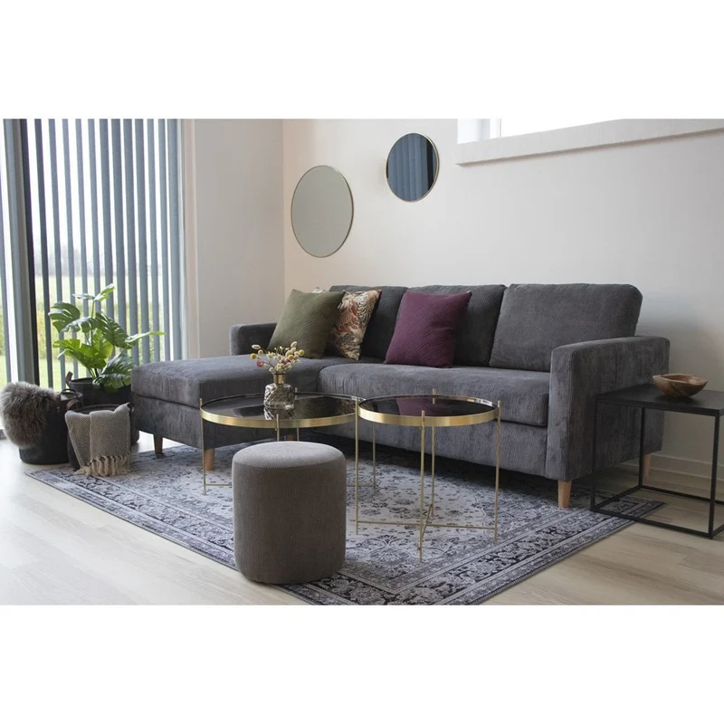 House Nordic Spiegel Jersey – Stahlrahmen in Messingoptik, Ø 40 cm