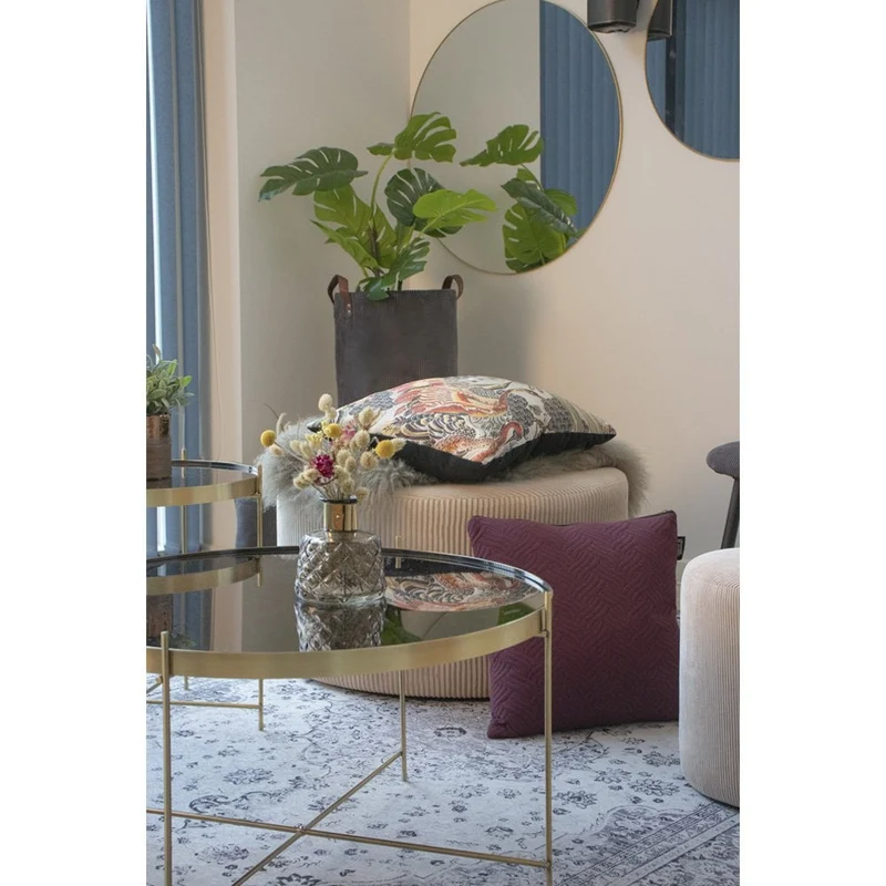 House Nordic Spiegel Jersey – Stahlrahmen in Messingoptik, Ø 40 cm
