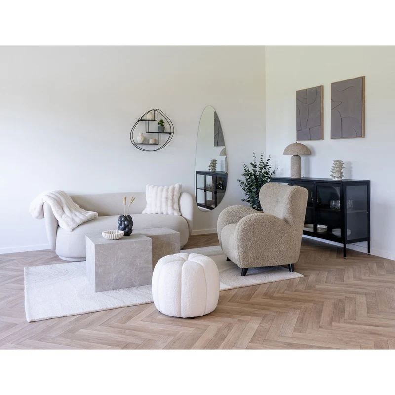 House Nordic Wanddekoration Madeline Relief- Nr. 2 – Sand, 50 × 70 cm, Segeltuch