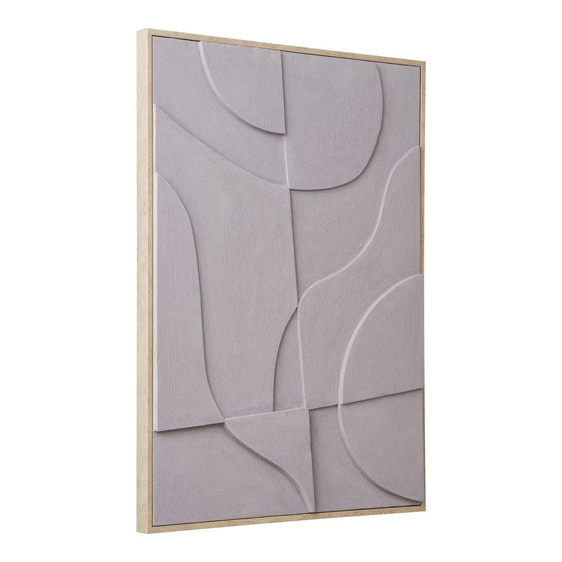 House Nordic Wanddekoration Madeline Relief- Nr. 2 – Sand, 50 × 70 cm, Segeltuch