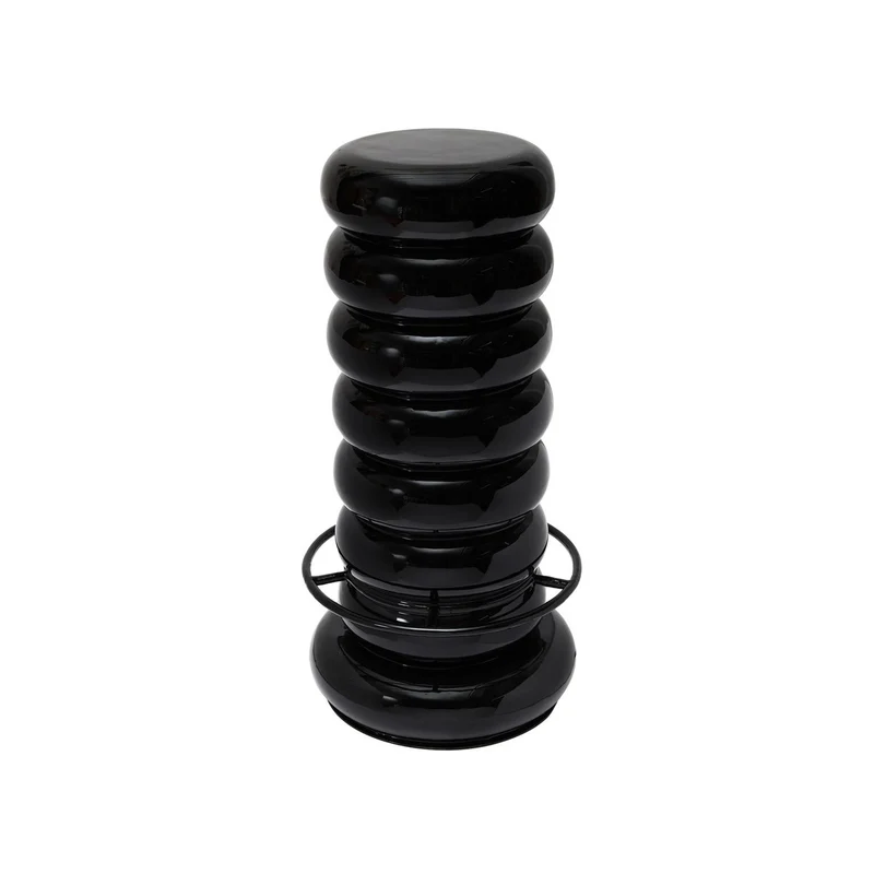Leitmotiv Barhocker Jill – Schwarz, Eisen, Ø ca. 40 cm, Höhe ca. 79 cm
