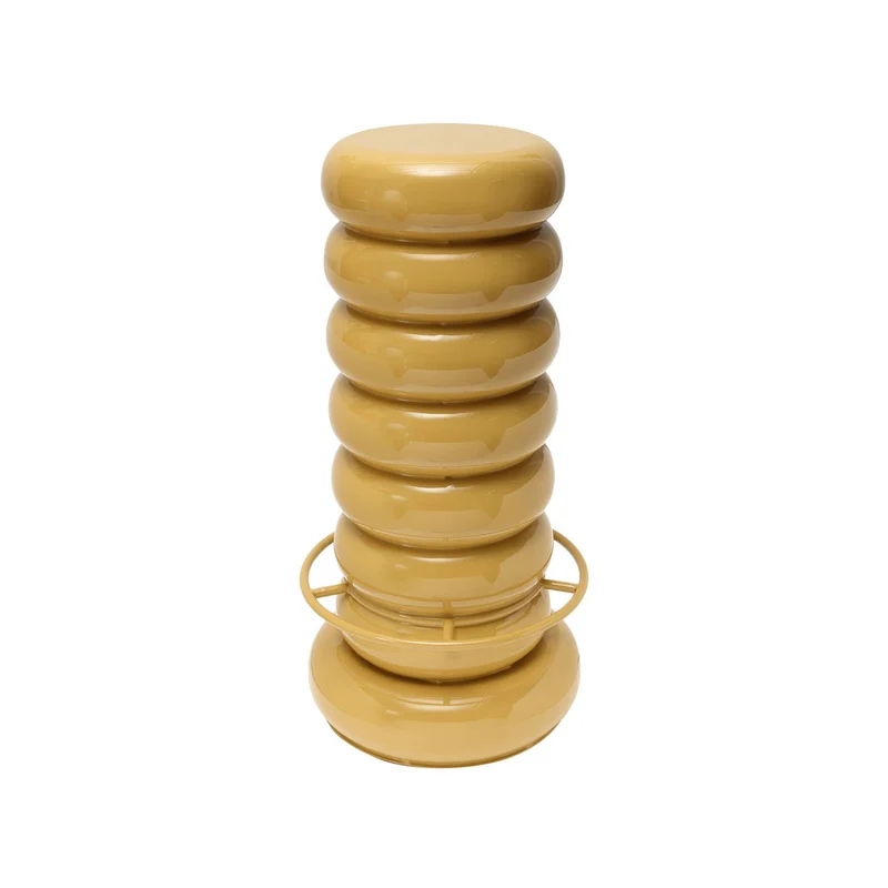 Leitmotiv Barhocker Jill – Honiggelb, Eisen, Ø ca. 40 cm, Höhe ca. 79 cm