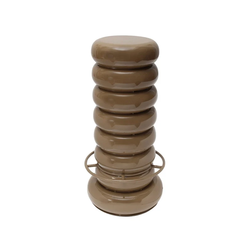 Leitmotiv Barhocker Jill – Taupe, Eisen, Ø ca. 40 cm, Höhe ca. 79 cm