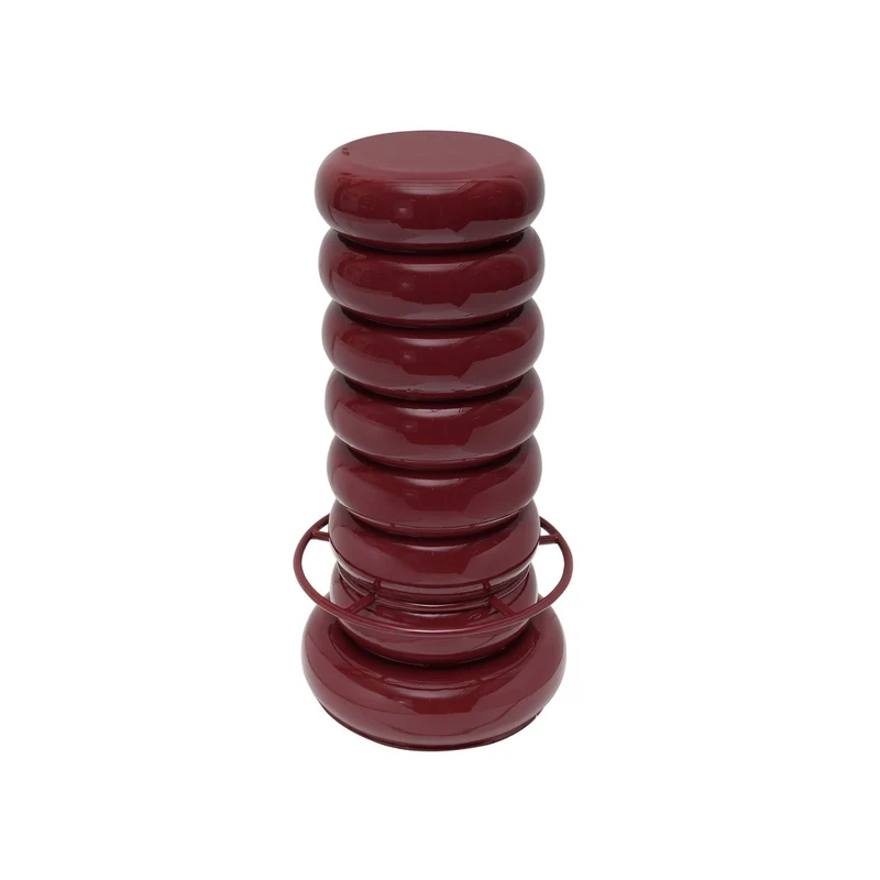Leitmotiv Barhocker Jill – Bordeaux, Eisen, Ø ca. 40 cm, Höhe ca. 79 cm