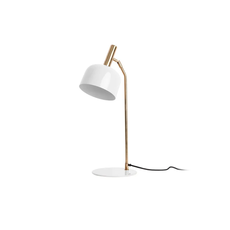 Leitmotiv Tischleuchte Smart – Weiß & Messing, Höhe ca. 56 cm