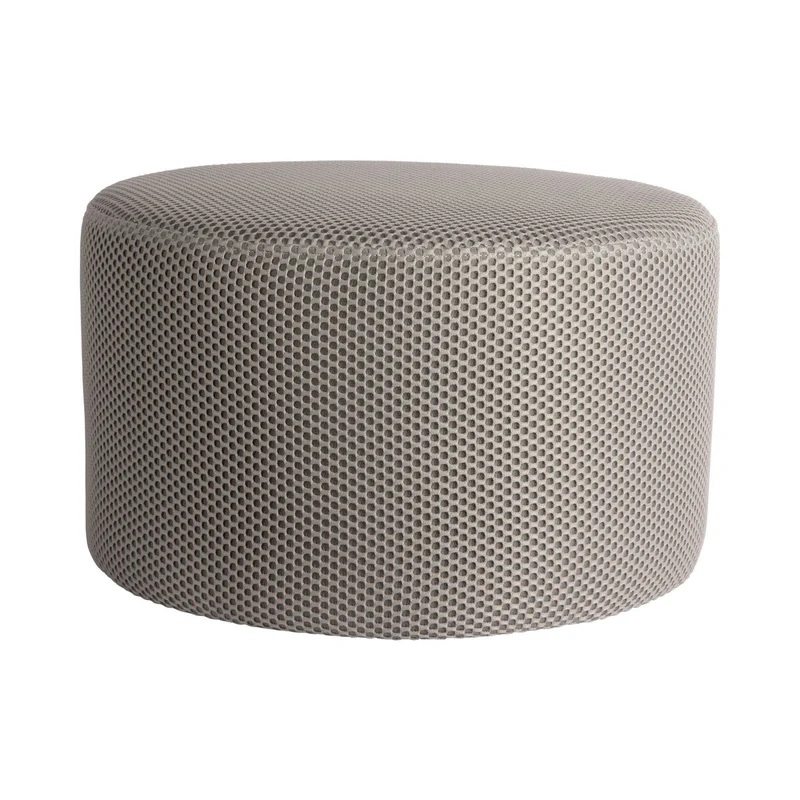 Leitmotiv Pouf Retro Mesh Round – Taupe, Ø ca. 50 cm, Höhe ca. 30 cm