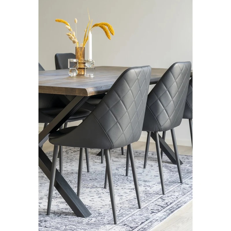 House Nordic Teppich Havanna – Schwarz/Weiß, Chenille-Polyester, 160 × 230 cm