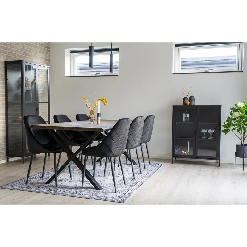 House Nordic Teppich Havanna – Schwarz/Weiß, Chenille-Polyester, 160 × 230 cm