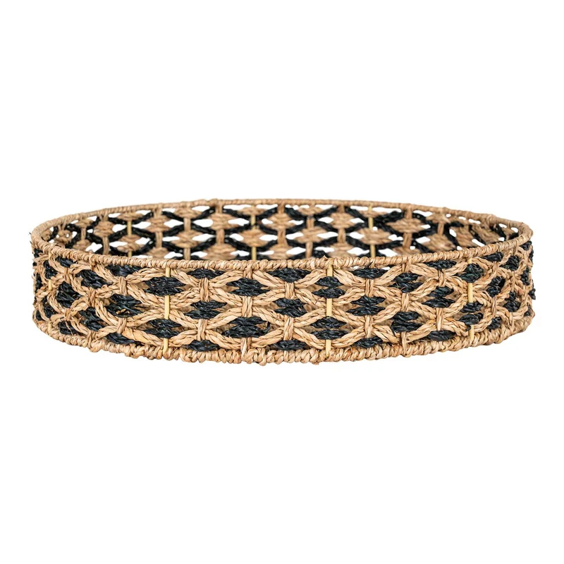 House Nordic Tablett "Nerja" – Schwarz/Natur, Seegras