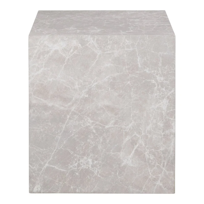 House Nordic Beistelltisch Prague – Marmoroptik in Beige, 40 × 40 × 45 cm