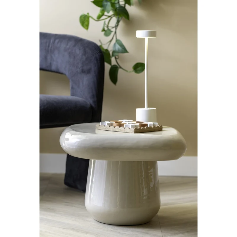 Leitmotiv Beistelltisch Roca – Creme, Eisen, Höhe ca. 36 cm
