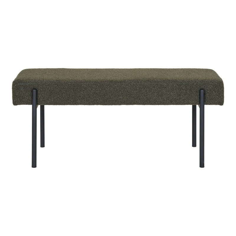 House Nordic Bank Swindon – Dunkelgrün, Stoff und Stahl, 100 × 36 × 42,5 cm